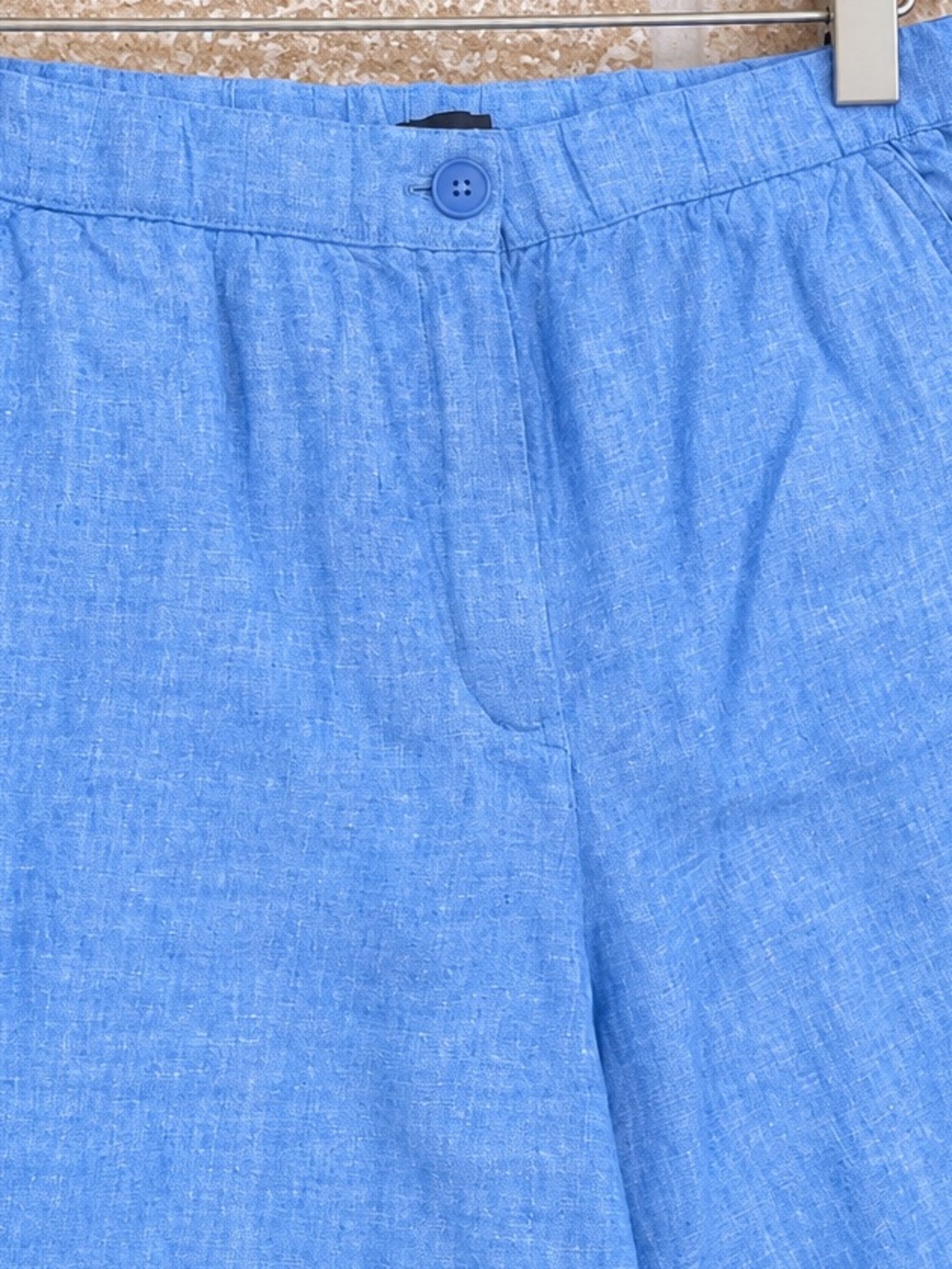 Talbots XL 100% Linen Blue High Rise Wide Leg Coastal Pants 36 Waist Sz 14 - Picture 6 of 6